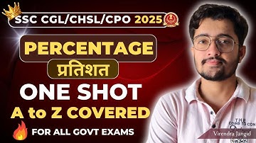 🔥PERCENTAGE ONE SHOT | Full A to Z | Marathon | SSC CGL, CHSL, MTS, CPO | Viren Sir | Unlocked SSC