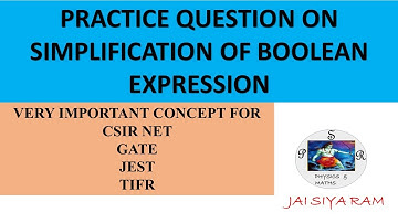 Practice question on simplification of Boolean expression for CSIR NET, GATE ,JEST,#bsc #jaisiyaram