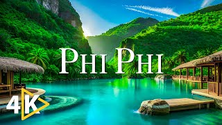 FLYING OVER PHI PHI ISLANDS (4K UHD) - Soothing Music With Beautiful Nature Video