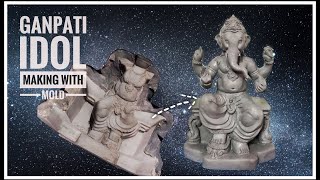 Making of mumbai cha raja | Ganesh idol making from mold | udit patil |