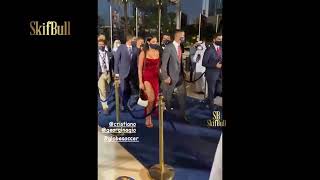 Cristiano Ronaldo and Georgina Rodriguez before and after Globe Soccer Awards 2020