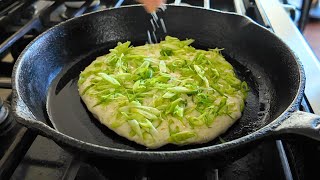 Scallion Pancake Using Sour Dough Starter