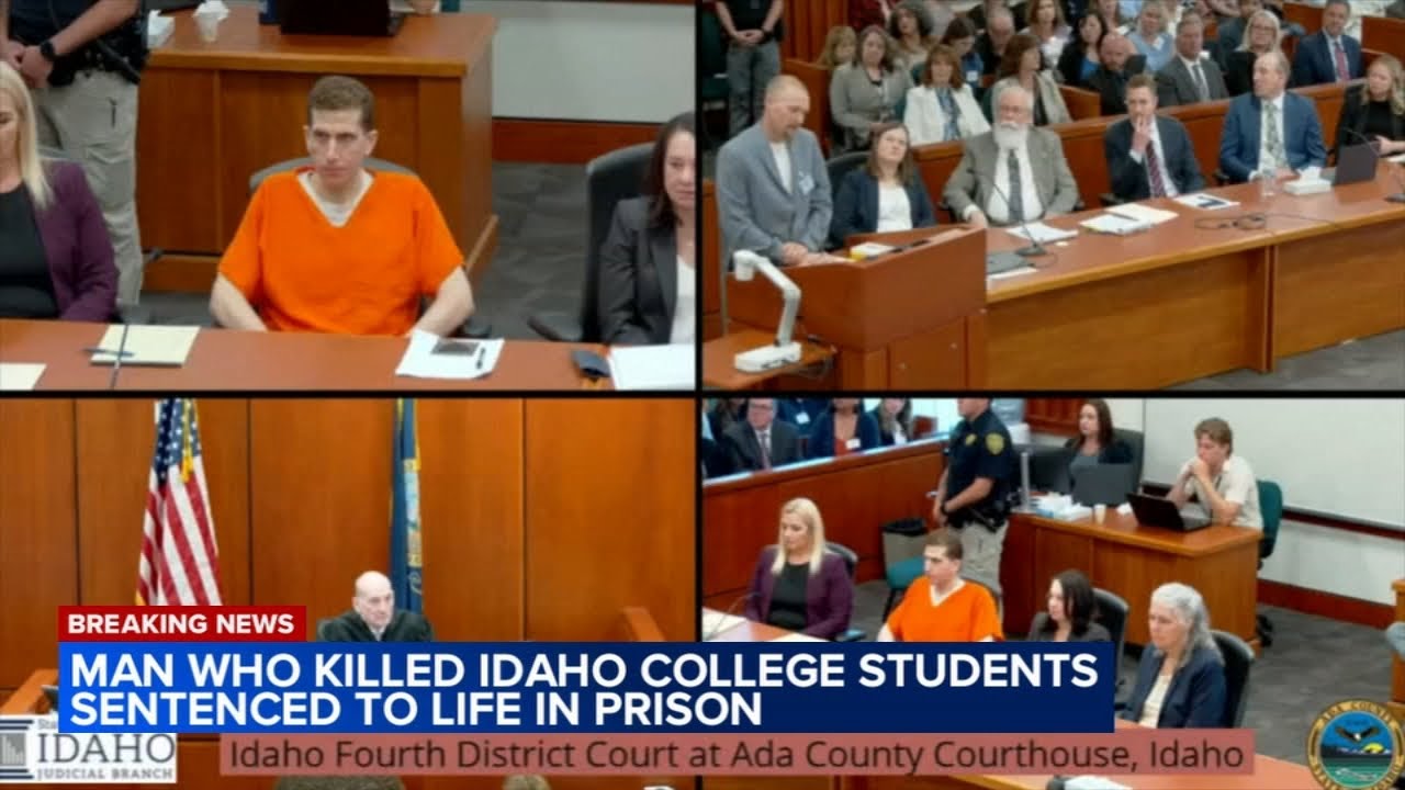 Idaho college killer shows no emotion in sentencing hearing - YouTube