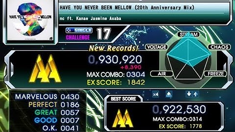 [DDR A3] HAVE YOU NEVER BEEN MELLOW (20th Anniversary Mix) CSP17 930K