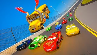 Race Pixar Cars Daytona Miss Fritter VS Cars   McQueen Chick Hicks The King Cruz Ramirez &amp; Friends