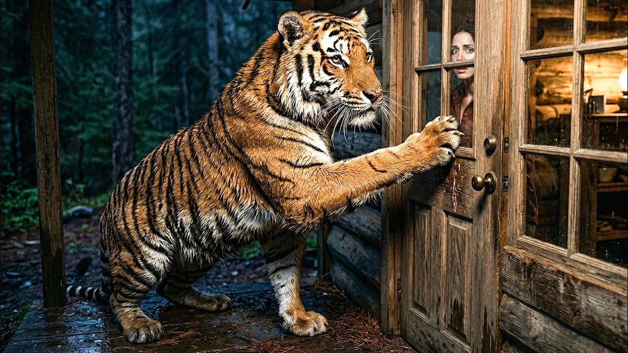 Mother Tiger Kneels and Knocks on the Door, Begging a Woman to Save Her Cub | Animal Rescue Story