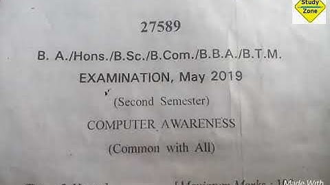🌹🌹crsu B. Sc.  Paper of compulsory computer of May 2019