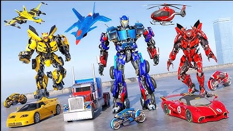 Optimus Prime Multiple Transformation Jet Robot Car Game 2020 - Android Gameplay #1