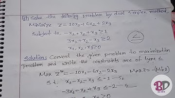 Linear Programming ।। honours 3rd year । Dual simplex method     | Chapter 12। Lecture 13