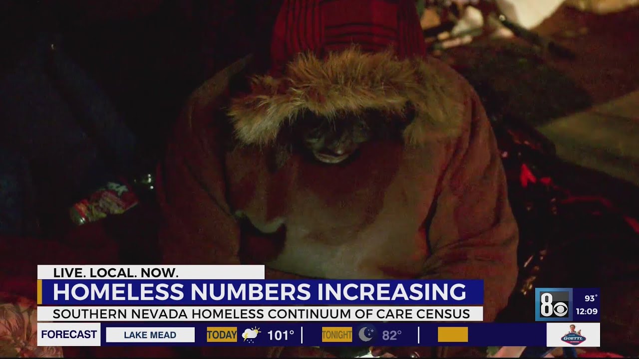 Homeless numbers increasing around Las Vegas valley - YouTube