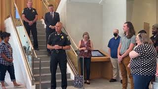 Chief Kevin Molis bidding farewell to his beloved City during last shift.