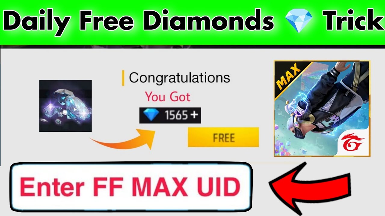 Free Diamond Uid Code Enter Uid & Claim Free 1565 Diamonds 💎 Free ! How To Get Free Diamonds ...