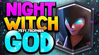 7,571 Trophies w/ the WORST LEGENDARY?! Night Witch Deck at TOP Ladder!