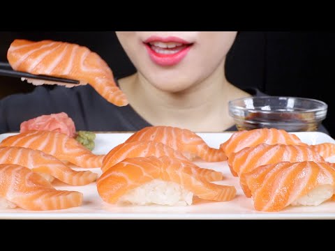 <strong>ASMR</strong> Salmon <strong>Sushi</strong> Eating Sounds Mukbang