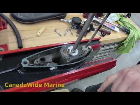How to inspect and replace the water pump impeller in a Mercury 4hp outboard motor.