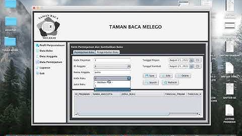 Simulasi program tugas akhir manajemen taman baca melego berbasis java netbeans