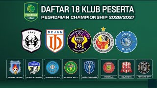 Daftar 18 Klub Peserta Liga 2 2026 2027