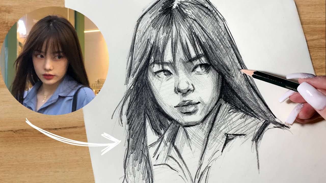 How to Draw a realistic portrait without Loomis method - YouTube