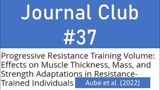 Journal Club #37: Optimal Training Volume for Muscle Size, Endurance & Strength: Trained Individuals