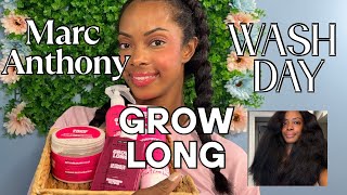 Washday Routine to Avoid Breakage - Marc Anthony Grow Long Review on long 3b 3c hair natural hair