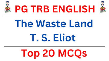 PG TRB ENGLISH | THE WASTE LAND MCQ | UNIT 4 |