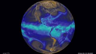 one year time lapse of total precipitable water: 2016