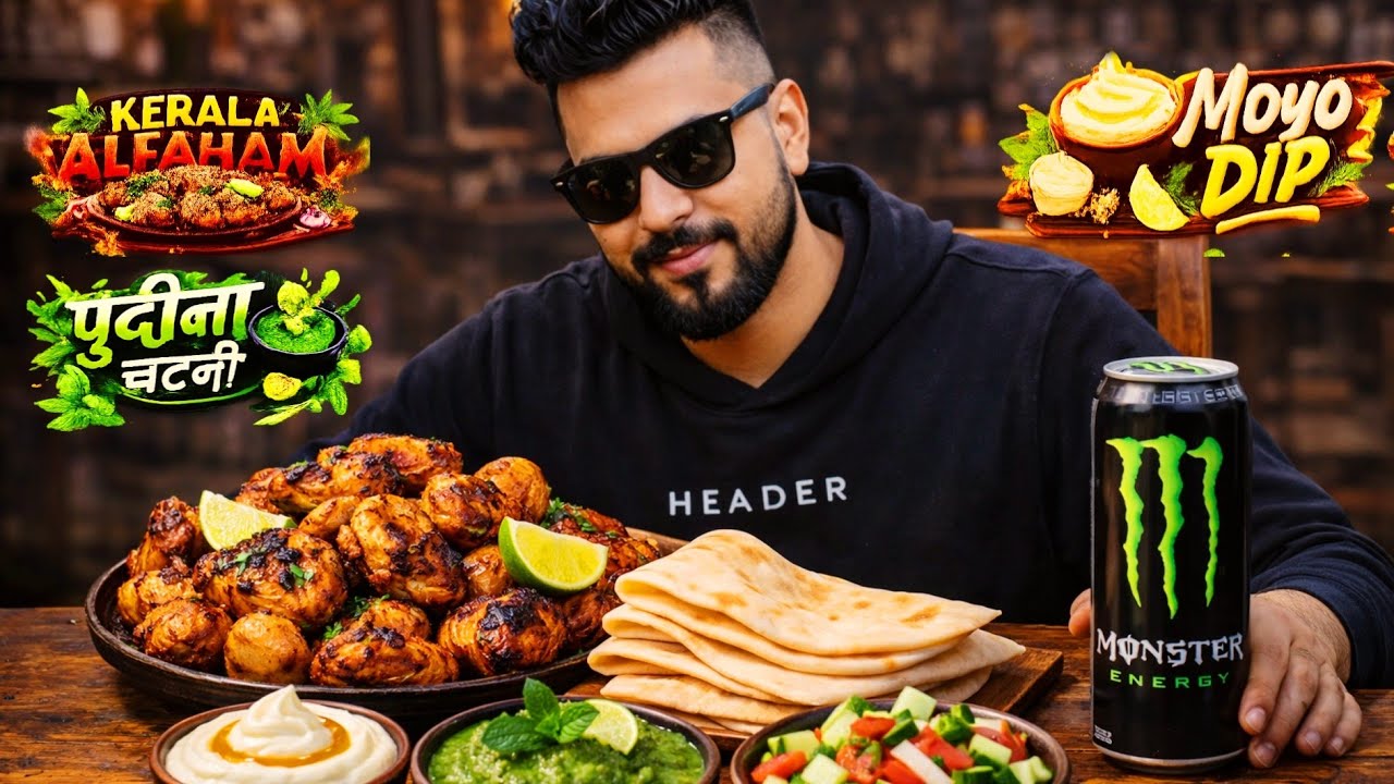 Smoky Alfahm with Kubboos 😍 | Mint Chutney & Mayo Combo | Kerala Style Street Food