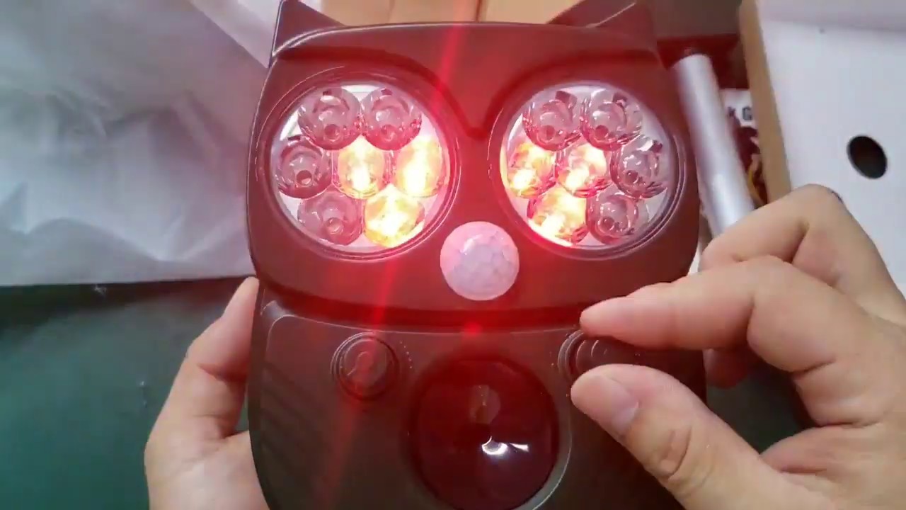 Animal Solar Repeller Owl Shape Animal Scarer Infrared Repellent Device For Garden Patio