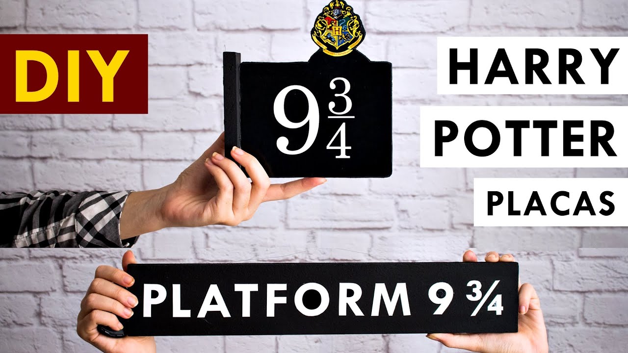 DIY HARRY POTTER Plataforma 9 ¾ 2 placas - Hogwarts Express - Decoração Geek