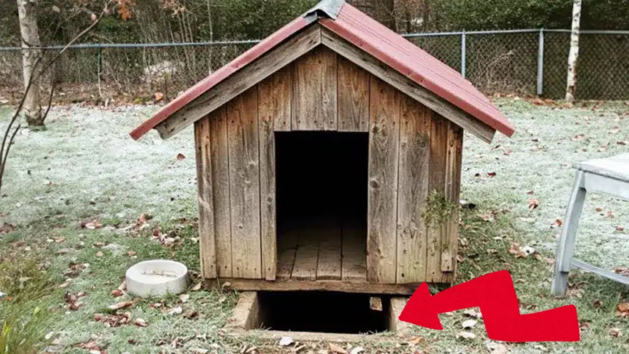 Woman Moves Dog House While Cleaning, Then Finds A Man-Made Hole Underneath