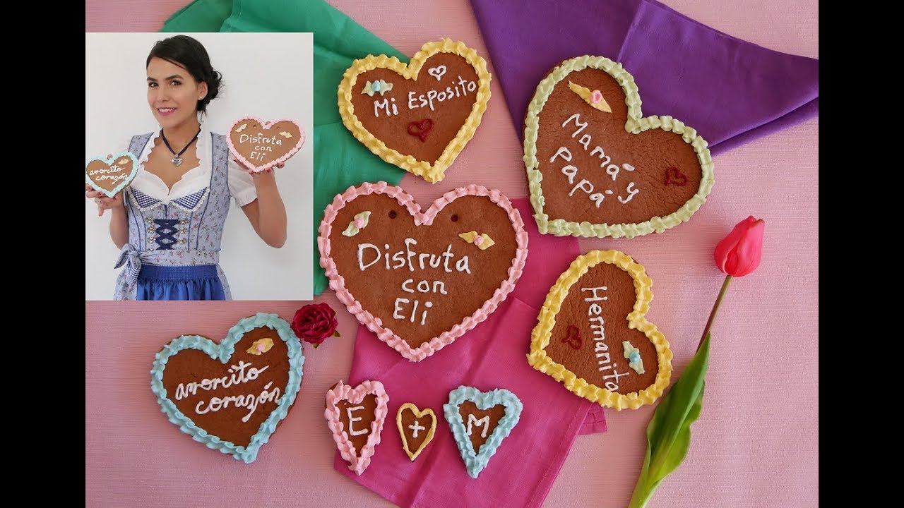 Galletas de jengibre para regalo /en forma de corazón tipo Oktoberfest