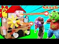 3階建て!巨大ダンボールフォートを手作りしてゾンビから守れ!大量の罠を仕掛けちゃうぞ♪子供向け知育教育★サンサンキッズTV★