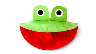 How to make a frog puppet out of a paper plate