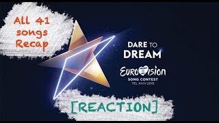 |Eurovision 2019| All 41 songs Recap [REACTION]