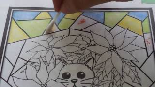 Coloring Along: Poinsettias in the book Gatos y Flores.