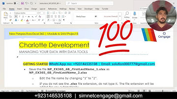 New Perspectives Excel 365 Module 6 SAM Project B #CharlotteDevelopment #excelmodule6