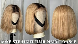 HOW TO STYLE YOUR NATURAL STRAIGHT A TO A BONE STRAIGHT BOB