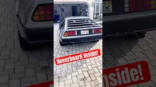 This DeLorean has a REAL Hoverboard inside! #backtothefuture #shorts #80s