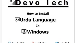 DevoTech, How to Install URDU In Windows screenshot 2