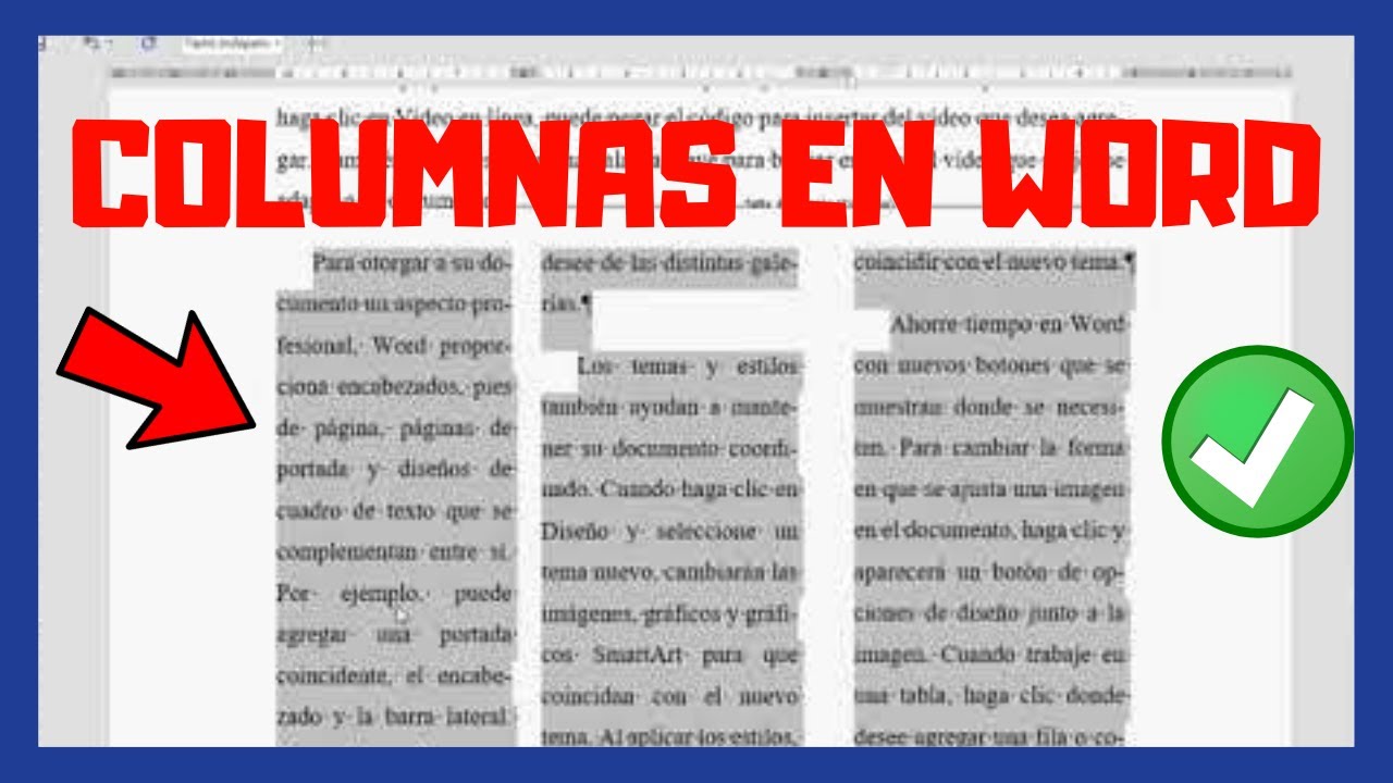 ️ Como DIVIDIR en 2 a 3 COLUMNAS EL TEXTO EN WORD - Manejo de Columnas en Word - YouTube