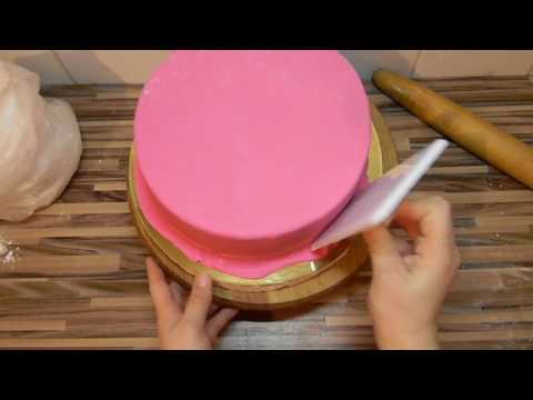 Как покрыть торт мастикой/ Идеальное покрытие мастикой/ Обтяжка сахарной пастой на 123...