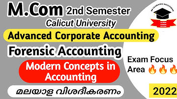 M.Com 2nd Semester | Advanced Corporate Accounting | Forensic Accounting  | Calicut University