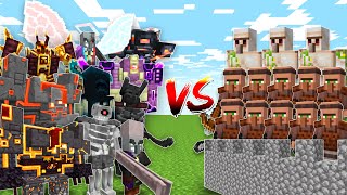 OP BOSSES vs VILLAGER CASTLE - Minecraft Mob Battle