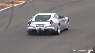 This video shows a silver ferrari f12 berlinetta doing series of full
throttle accelerations and noisy downshifts around circuit spa
francorchamps. the fer...