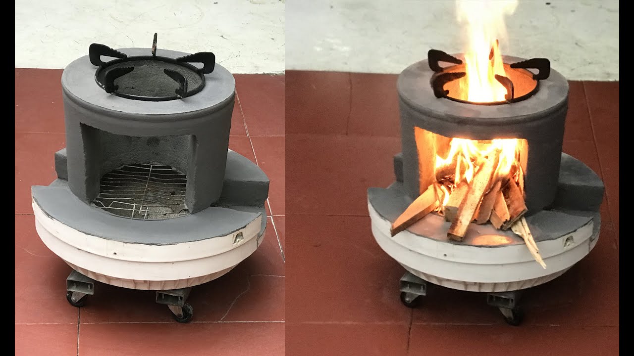 How to make a moving wood burning stove   Creative ideas from cement sand