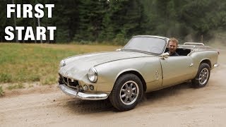 Supercharged Snowmobile Engine First Start! Triumph Spitfire.