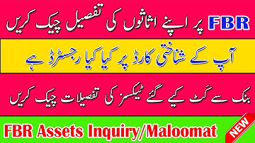 How to Check FBR Assets Information on FBR - FBR Assets Inquiry Online|2021|Javed Tech Master