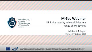 M-Sec Webinar "Minimize security vulnerabilities in a range of IoT devices" - 28 October 2020