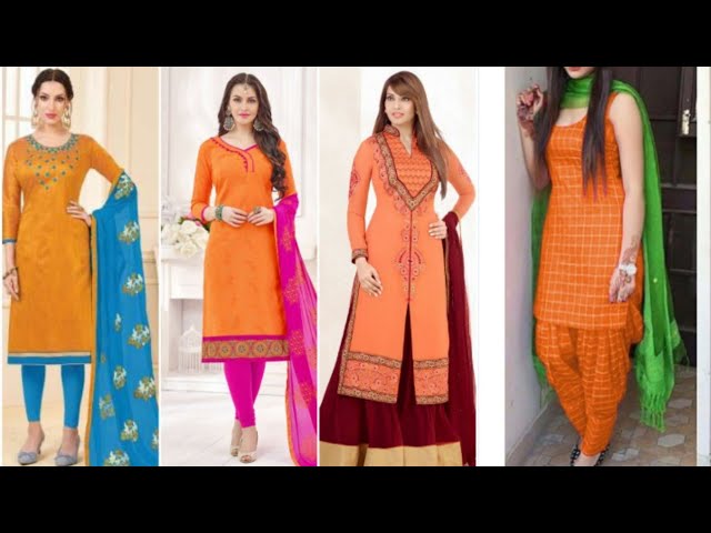 Wine Coloured brocade Kurti with contrast Orange Patiala Salwar and Ma –  Soyara Ethnics Studio