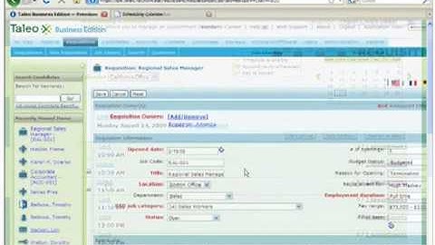 Taleo Scheduling Center